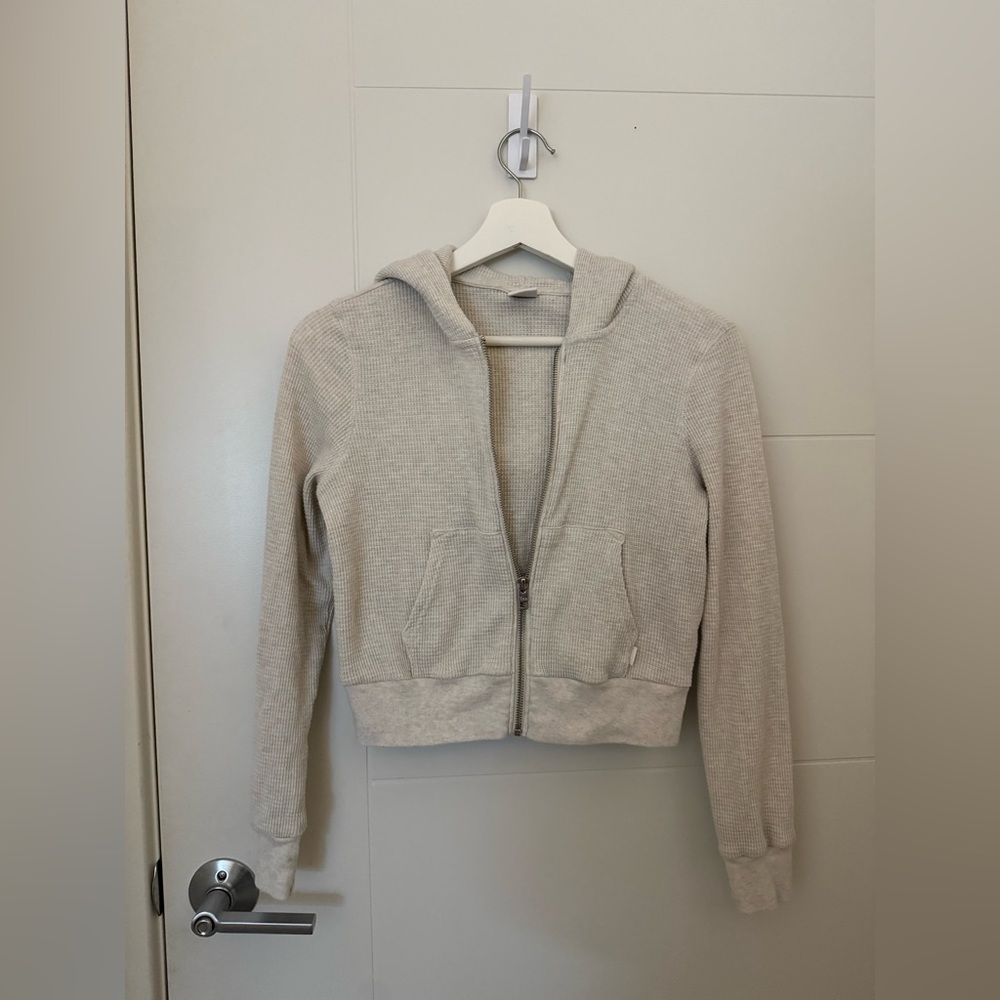 Aritzia Tna Waffle Zip Hoodie